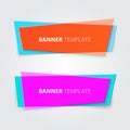 Colorful transparent geometric vector banners.