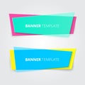 Colorful transparent geometric vector banners.