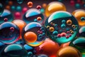 Colorful transparent glass balls. Created with Generative AI Royalty Free Stock Photo