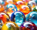 colorful transparent glass balls. Royalty Free Stock Photo