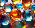 colorful transparent glass balls. Royalty Free Stock Photo