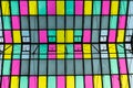 Colorful transparent roof made of glass and steel framing, abstract architecture background Royalty Free Stock Photo