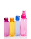 Colorful travel bottles