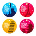 Colorful Travel Explore Enjoy Beautiful Round Tags or Bookmarks