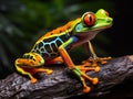 Colorful tree frog in natural environment. Royalty Free Stock Photo