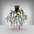 Colorful Tree Hung by a Binder Clip Royalty Free Stock Photo