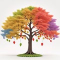 Colorful Tree with Leaves