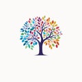 Colorful Tree Logo For Dementia Care: Delicate Compositions With Harmonious Color Palettes