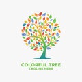 Colorful tree logo design Royalty Free Stock Photo