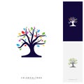 Colorful Tree Logo Design Template. Luxury Tree logo Concepts. Nature Logo Concepts Vector Royalty Free Stock Photo