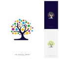 Colorful Tree Logo Design Template. Luxury Tree logo Concepts. Nature Logo Concepts Vector Royalty Free Stock Photo