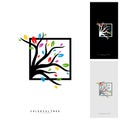 Colorful Tree Logo Design Template. Luxury Tree logo Concepts. Nature Logo Concepts Vector Royalty Free Stock Photo