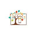 Colorful Tree Logo Design Template. Luxury Tree logo Royalty Free Stock Photo