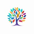 Colorful Tree Logo Icon Design For Dementia Care Wellness Royalty Free Stock Photo