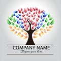 Colorful Tree Logo. Isolated on white background. Royalty Free Stock Photo