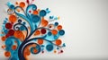 a colorful tree made out of paper with swirls on it Royalty Free Stock Photo