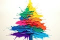 A colorful tree made of paint Royalty Free Stock Photo