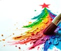A colorful tree made of paint Royalty Free Stock Photo
