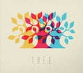 Colorful tree silhouette concept background Royalty Free Stock Photo