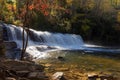 Fall color at Falls in Dupont State Forest in North Carolina. Royalty Free Stock Photo