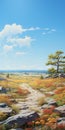 Colorful Anime Aesthetic Painting Of Rocky Landscape - 8k Resolution