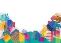 Colorful trendy geometric flat elements of pattern memphis. Pop