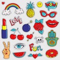 Colorful and trendy patches. Vector stickers.