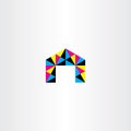 colorful triangle polygon house icon vector Royalty Free Stock Photo