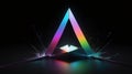 Colorful Triangle with Water Splashes on Black Background Royalty Free Stock Photo