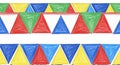 Colorful Triangles Repeating Pattern Fun Geometric Background for Creative Projects Design Elements and Kids Crafts Royalty Free Stock Photo