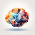 Colorful Triangular Brain Abstract Illustration In Algeapunk Style