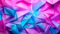 Colorful triangular 3d shape texture background. Periwinkle, pink, and lime color palette