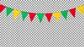 Colorful triangular pennant banner on transparent background Royalty Free Stock Photo