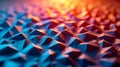 Colorful triangular and polygon patterns create a textured surface highlighted with vibrant lighting effects