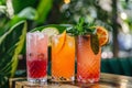 Colorful Trio of Summer Mocktails