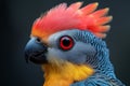 A colorful tropical bird perches gracefully amidst the foliage, displaying intricate feather patterns