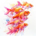 Colorful Tropical Fish Watercolor Illustration