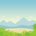 Colorful Tropical landscape. Beautiful environmental banner background