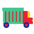 Colorful truck flat illustration on white