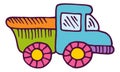 Colorful truck icon. Cargo car kid toy