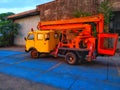 Colorful Truck Parked On A Blue Parking Spot