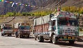 Colorful trucks brand TATA in Indian Himalayas Royalty Free Stock Photo