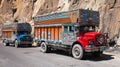 Colorful trucks brand TATA in Indian Himalayas Royalty Free Stock Photo