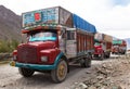 Colorful trucks brand TATA in Indian Himalayas Royalty Free Stock Photo