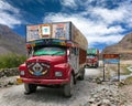 Colorful trucks brand TATA in Indian Himalayas Royalty Free Stock Photo
