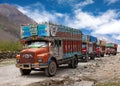 Colorful trucks brand TATA in Indian Himalayas Royalty Free Stock Photo