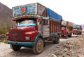 Colorful trucks brand TATA in Indian Himalayas Royalty Free Stock Photo