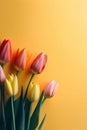 Colorful tulip flowers on a sunny day AI generated