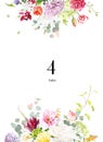 Colorful tulips, peony, purple hyacinth, green hydrangea, dahlia, pink and yellow rose vector design invitation frame Royalty Free Stock Photo