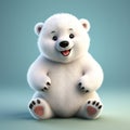 Colorful Tundra Elegance: Heartwarming Isolated 3D Polar Bear Generated by AI